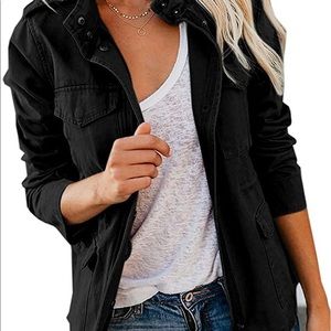 Womens Military Jacket Lightweight Utility Anorak Field Safari Coat